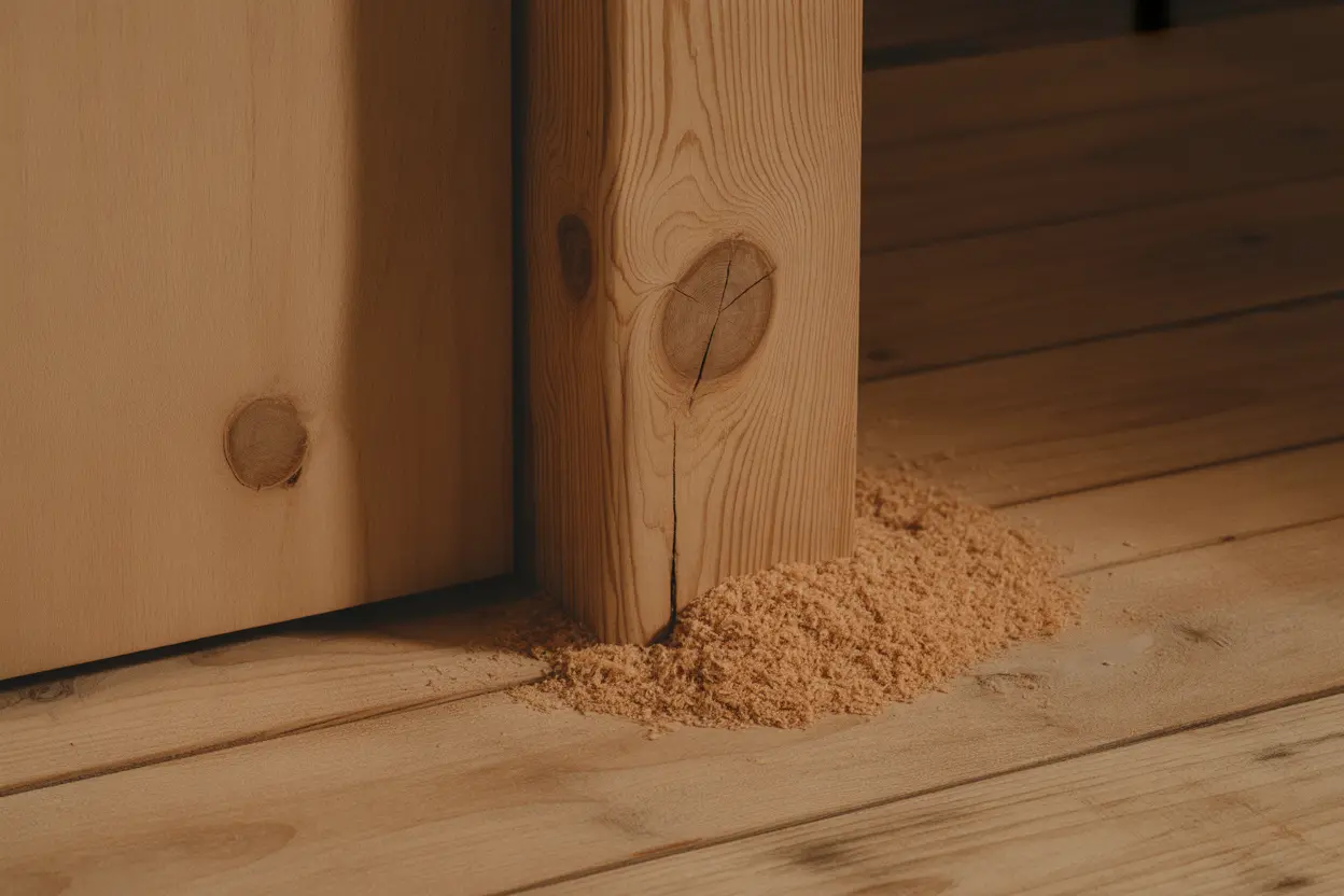 Pó de madeira em casa: é cupim ou umidade comum?